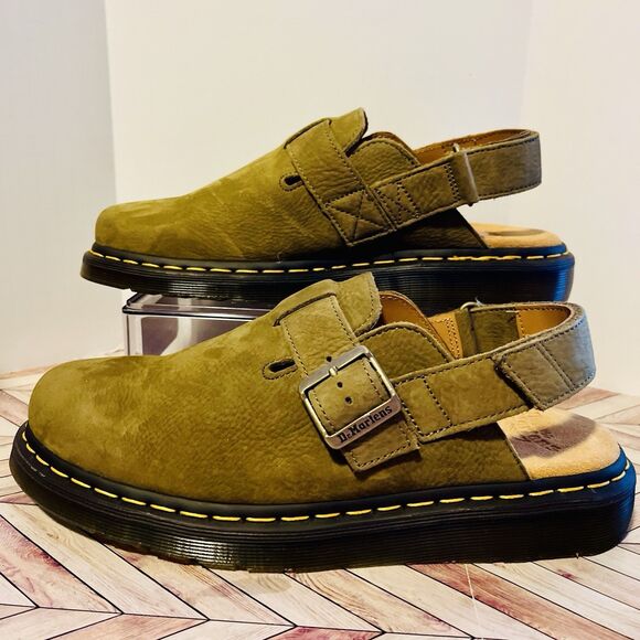 Dr. Martens Other - Dr Martens Jorge II Tumbled Nubuck Muted Olive Leather M 11 W 12 Slingback Mules